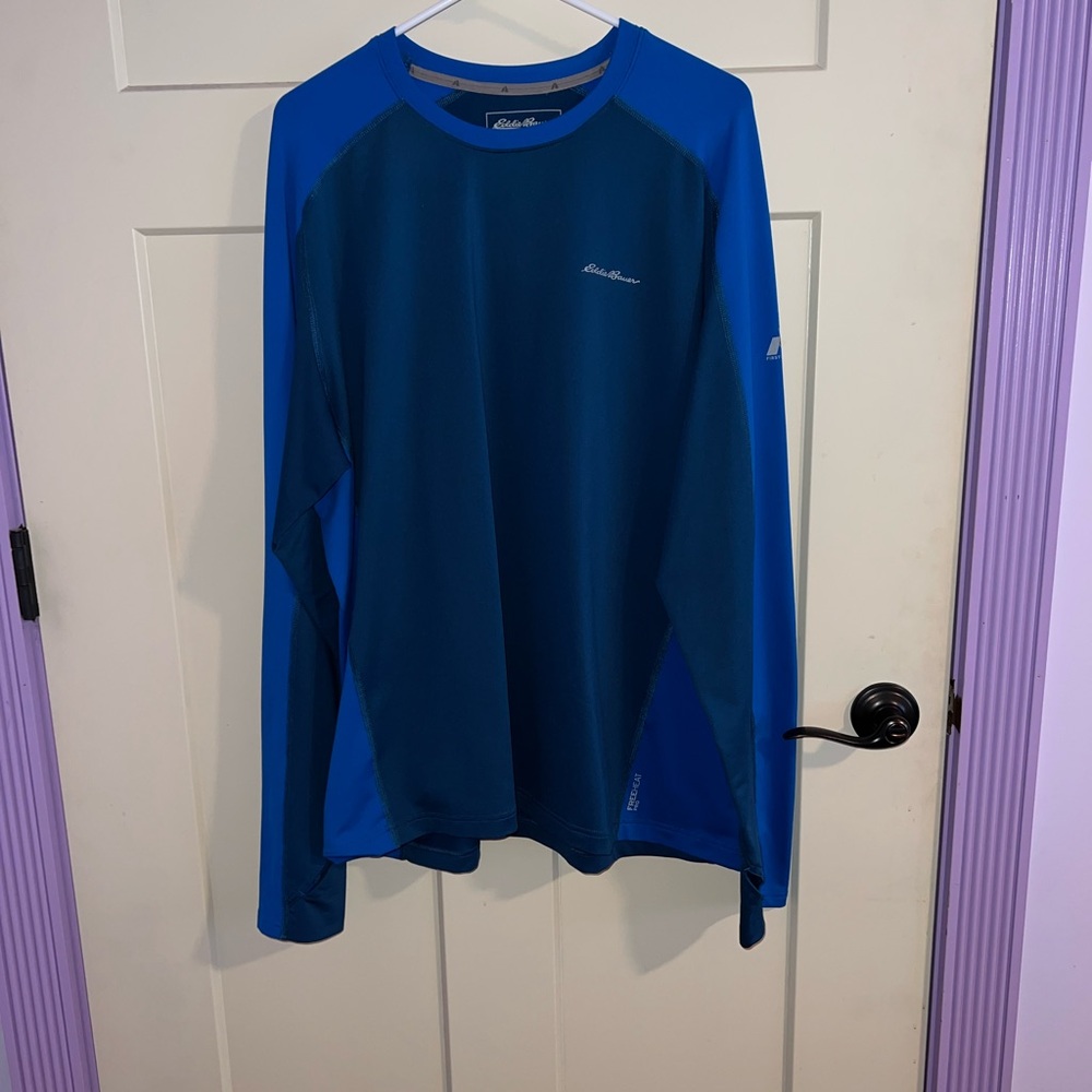 Eddie Bauer Men's Blue Athletic Shirt